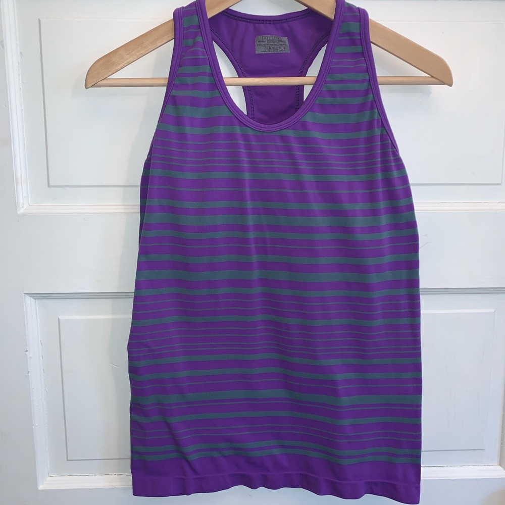 Athleta racerback tank purple/gray shelf bra Small